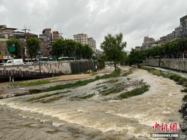 当地时间8月8日，韩国首都圈遭遇特大暴雨。<a target='_blank'  data-cke-saved-href='http://www.chinanews.com/' href='http://www.chinanews.com/'>中新社</a>记者 刘旭 摄